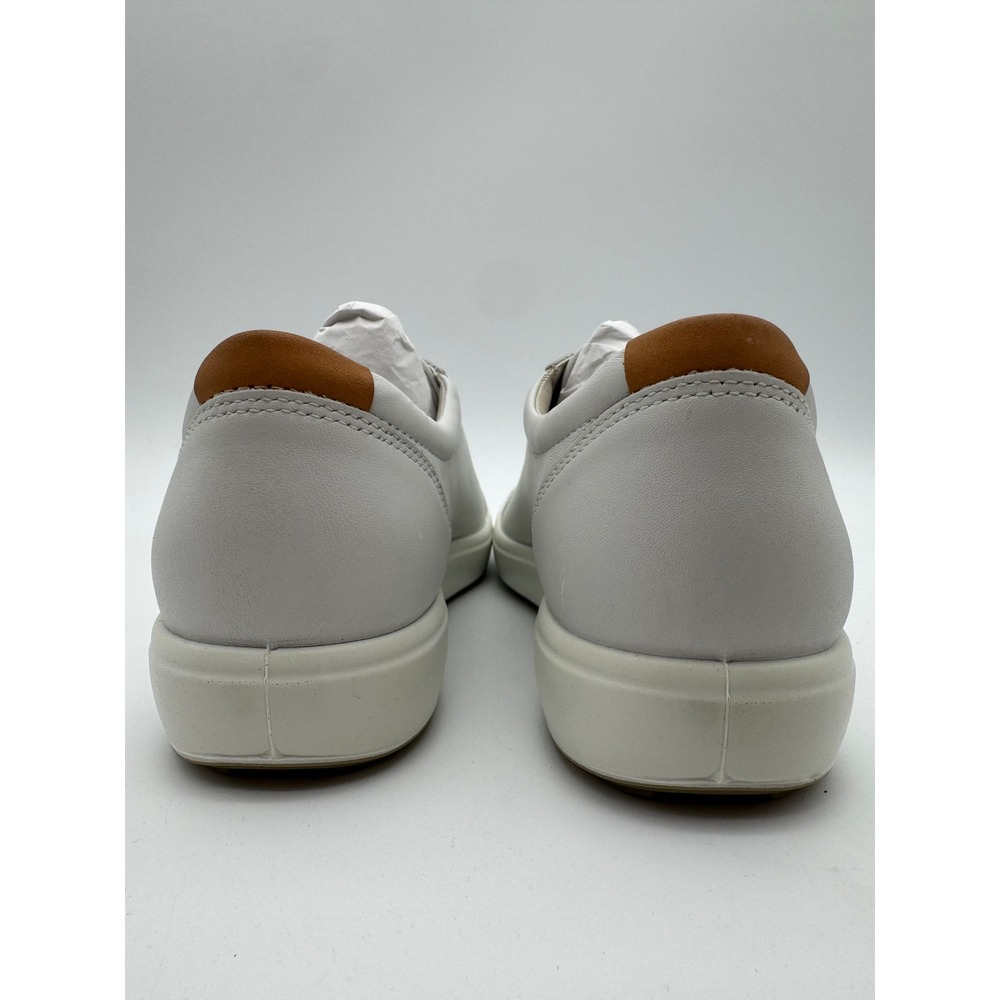 ECCO Soft 7 White Leather Sneakers Women's US 10–10.5 EU 41 Lace Up Shoes - Picture 6 of 8